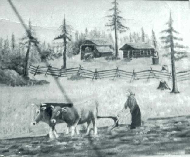 Etta Savage plowing field-by John Savage