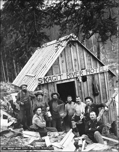 (Skagit Hotel logging cabin)