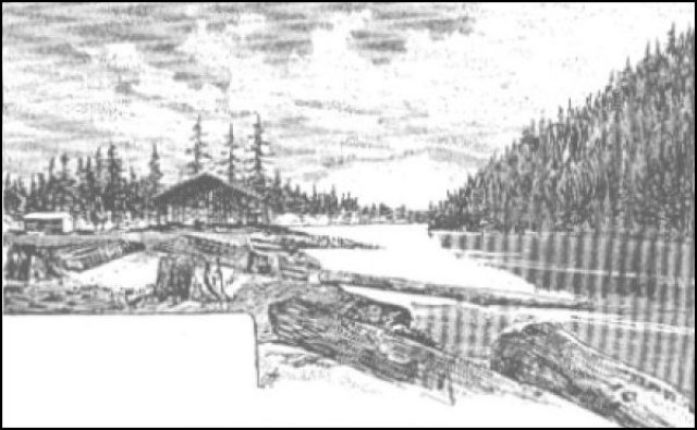 (Nina's drawing of the Cook mill)
