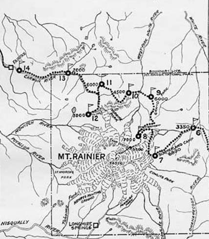 klondike gold rush map. (Mount Rainier map)